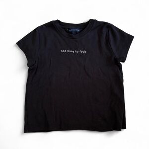 Y2K Too busy to fcuk French Connection baby tee shirt